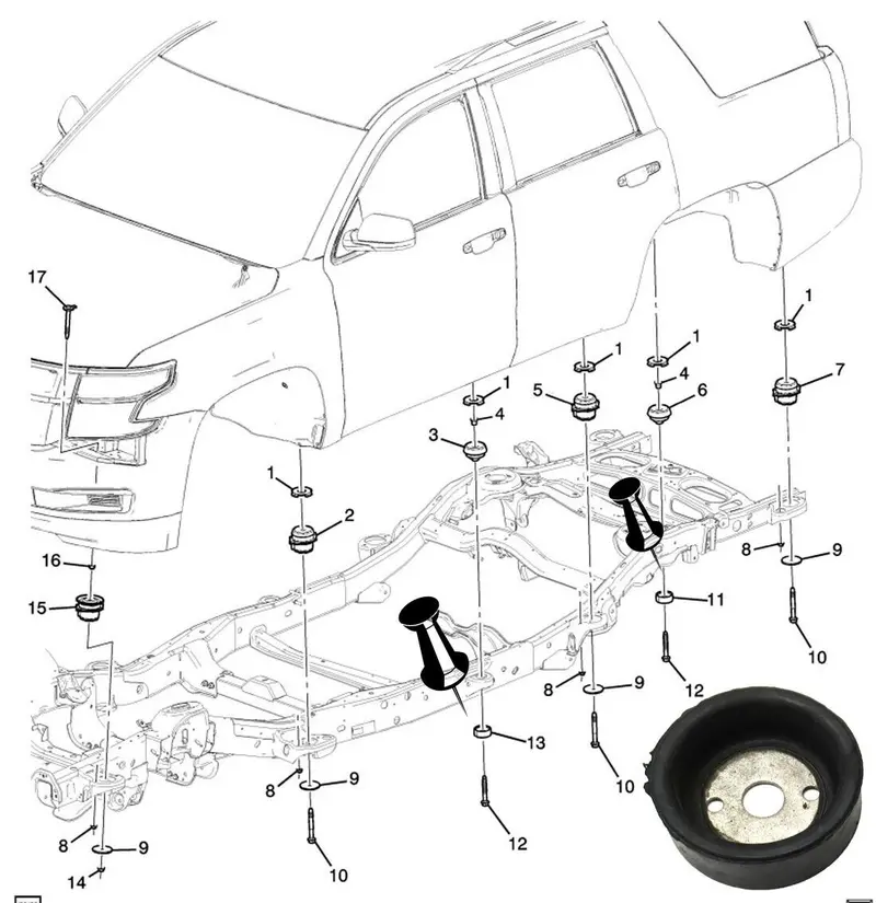 15201791 New Oem Gm Cabin Frame Bushing Cushion 2000-2020 Cadillac Chevrolet Gmc 1