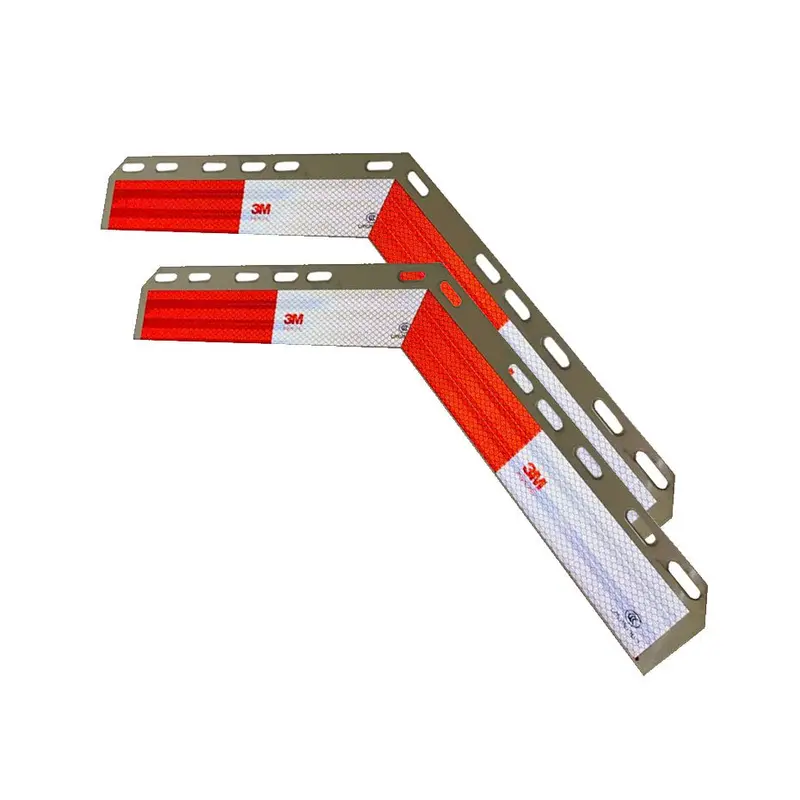 16"X 1 1/2" Aluminum Plate With 3M Reflective Tape For 45 Degree Angled Mud Flap Hanger Sold By Pair | F247596 1