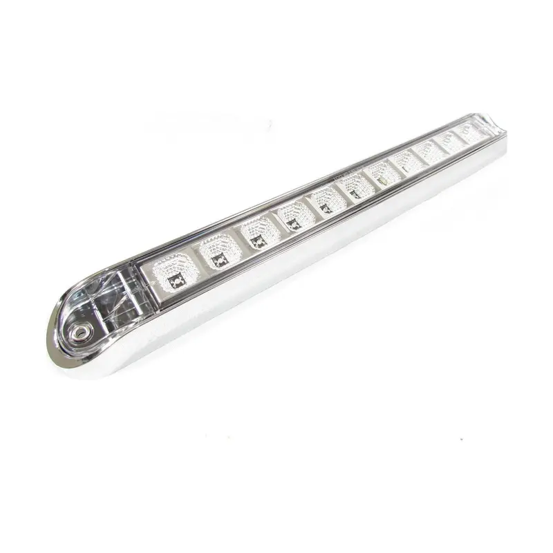 17-6/8" X 2-1/8" Amber Led Light Bar With 11 Leds, Amber Lens And Chrome Bezel | F235249 1