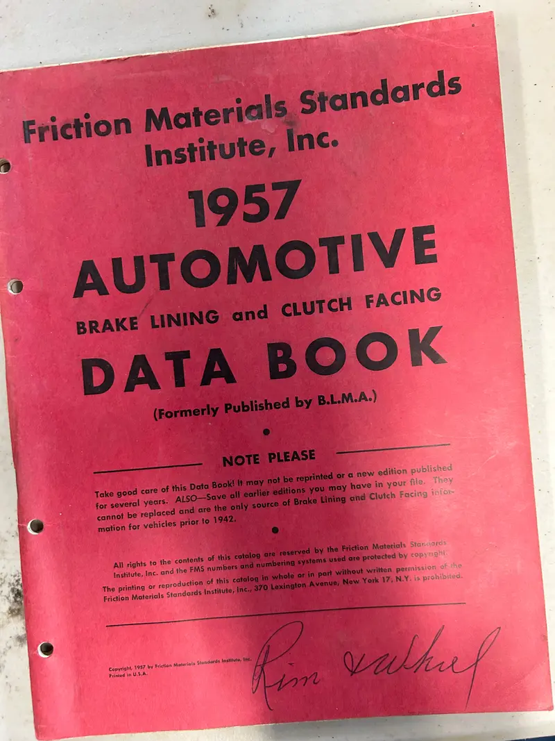 1957 Automotive Brake Lining & Clutch Facing Data Book 1