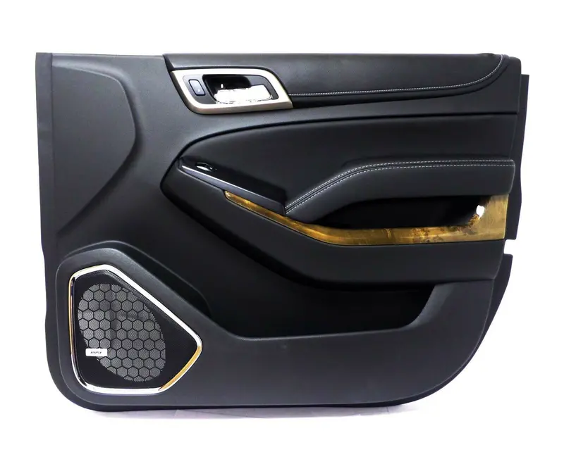 2015-2020 Gmc Yukon Front Right Passenger Side Door Panel Black Leather 1