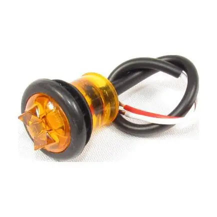 3/4" Amber Round Clearance/Marker Led Light With 1 Led And Amber Lens | F235207 1