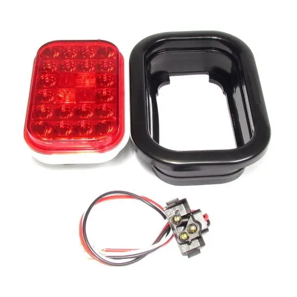5.3" X  3.4" Red Rectangular Tail/Stop/Turn Led Light With 24 Leds And Red Lens | F235286 1
