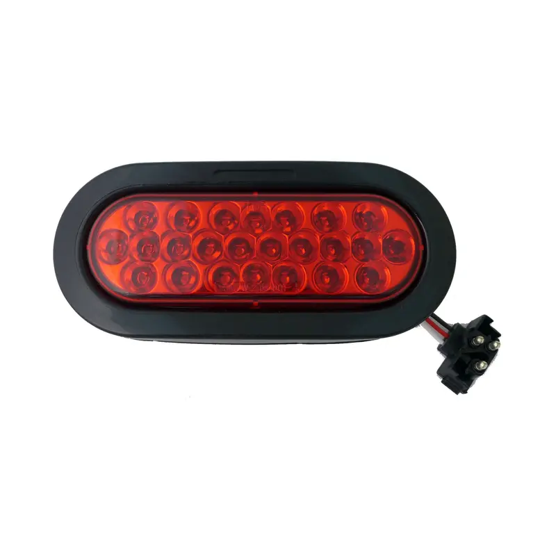 6" Red Oval Marker/Tail/Stop/Turn Led Light With 24 Leds And Red Lens | F235176 1