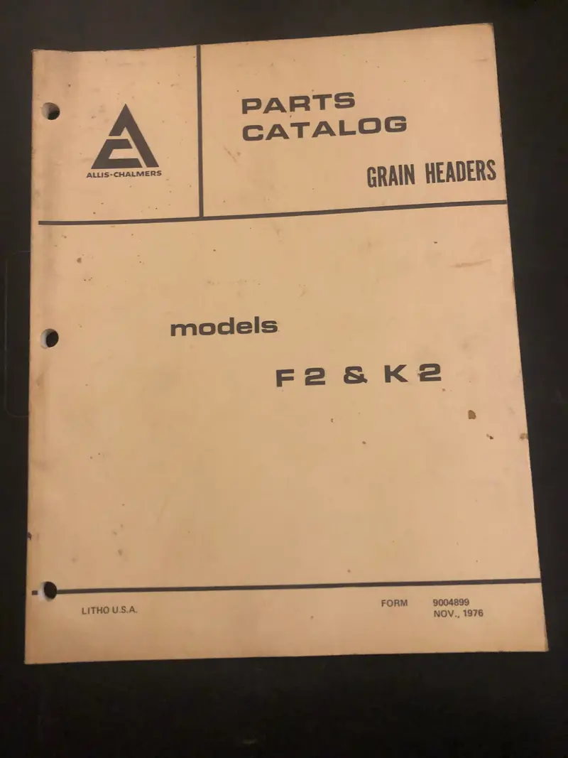 Allis-Chalmers _ Grain Headers Models F 2 & K 2 _ Parts Catalog 1