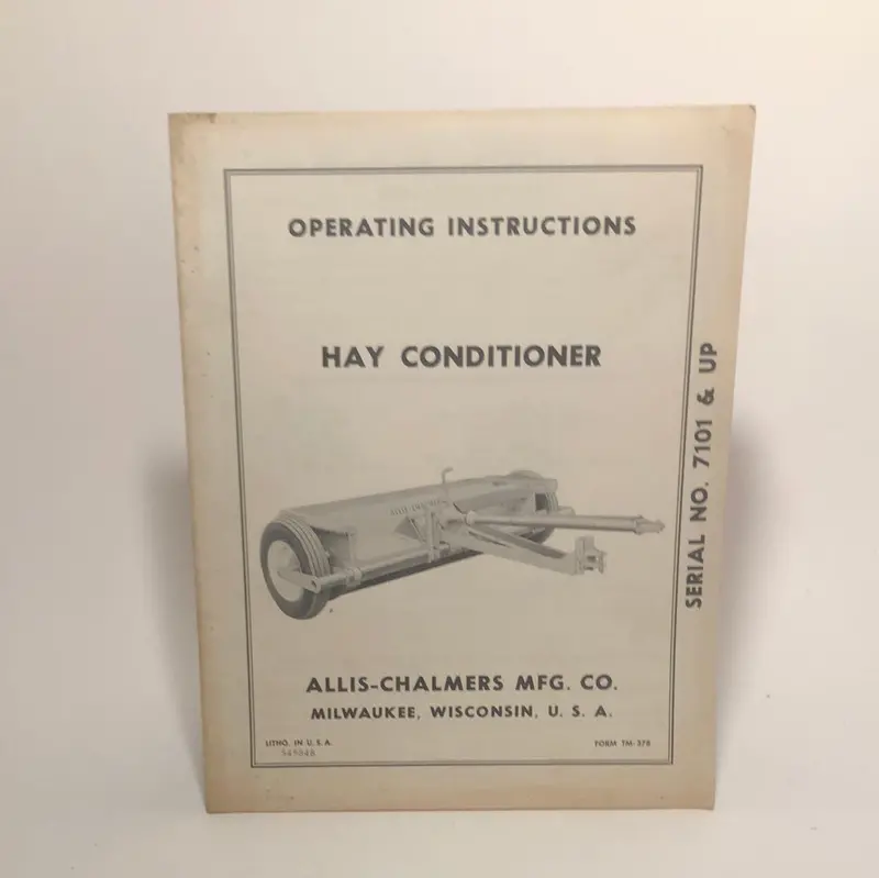Allis-Chalmers Hay Conditioner _ Operating Instructions 1