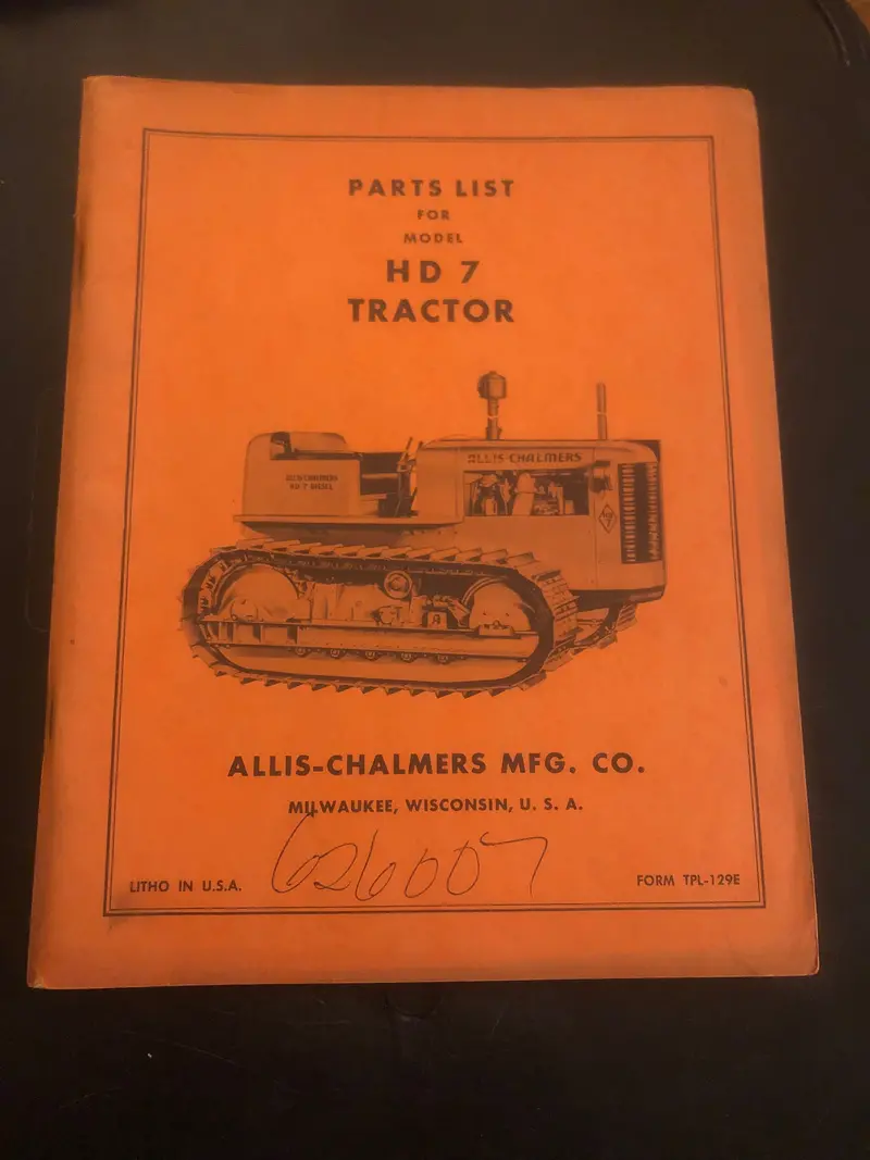 Allis-Chalmers Hd 7 Tractor _ Parts List 1