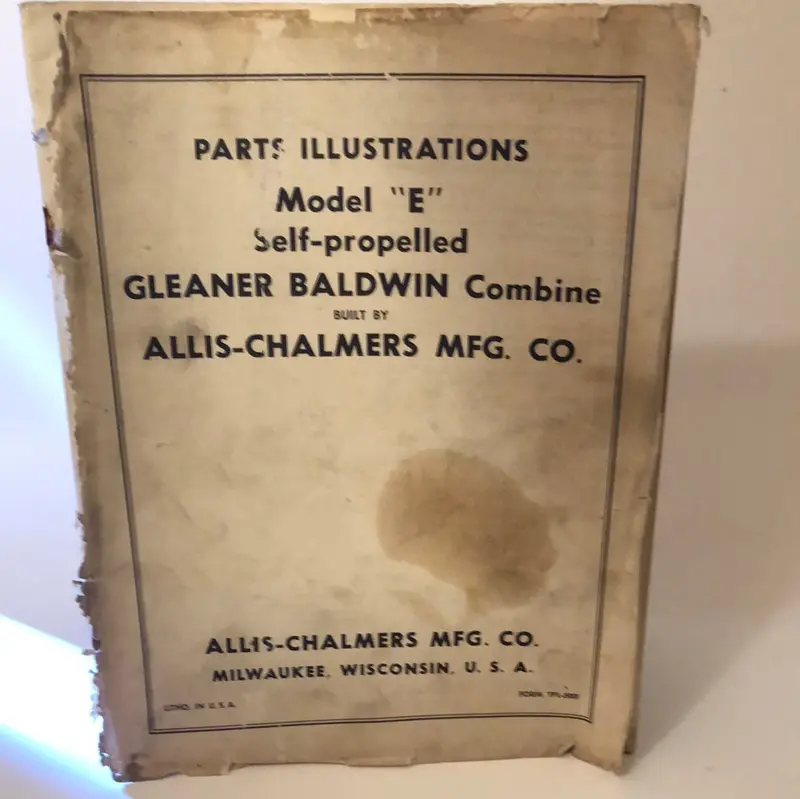 Allis-Chalmers Model E Self-Propelled Gleaner Baldwin Combine_ Parts Illustrations 1