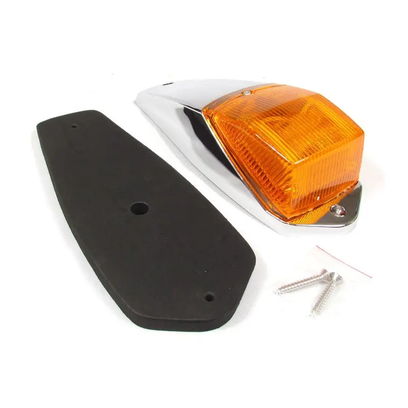Amber Cab Marker Led Light With Clear Lens And Chrome Base | F235272 1