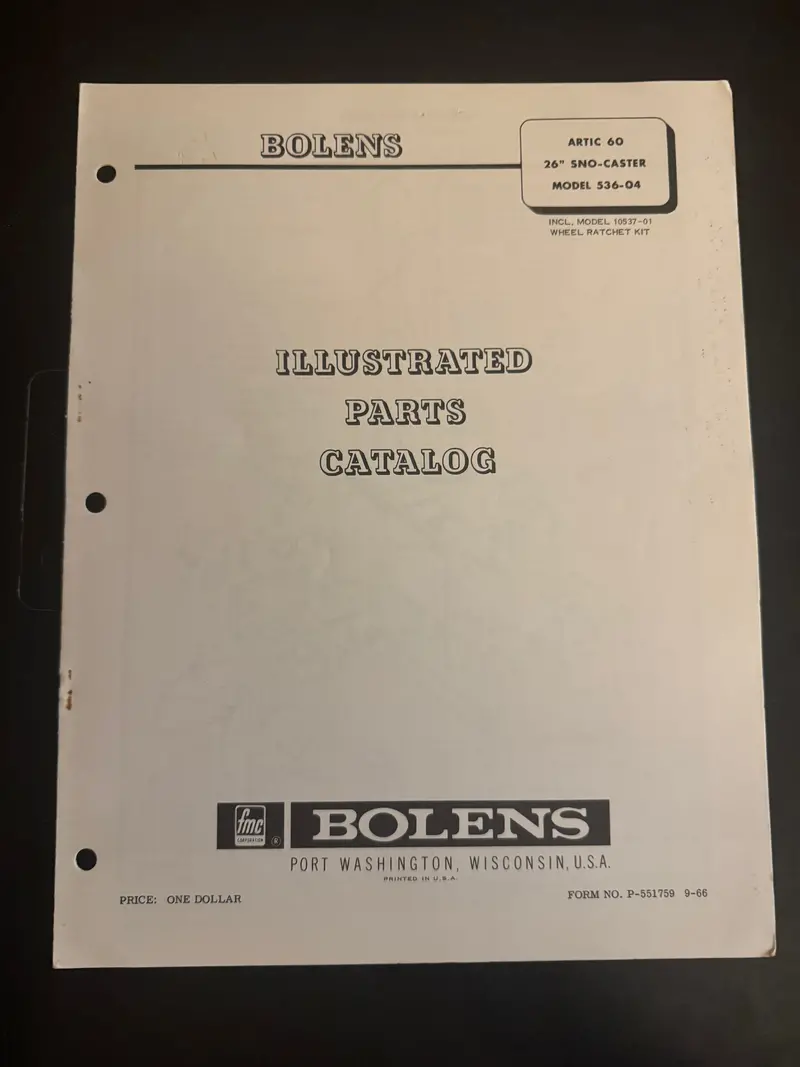 Bolens _ Artic 60 — Two Stage 26” Sno-Caster _ Illustrated Parts Catalog 1
