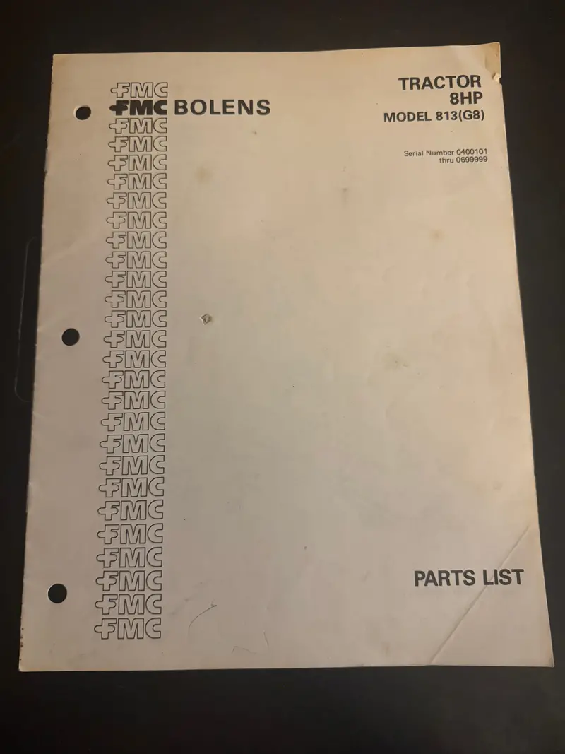 Bolens _ Tractor 8Hp Model 813(G8) _ Parts List 1