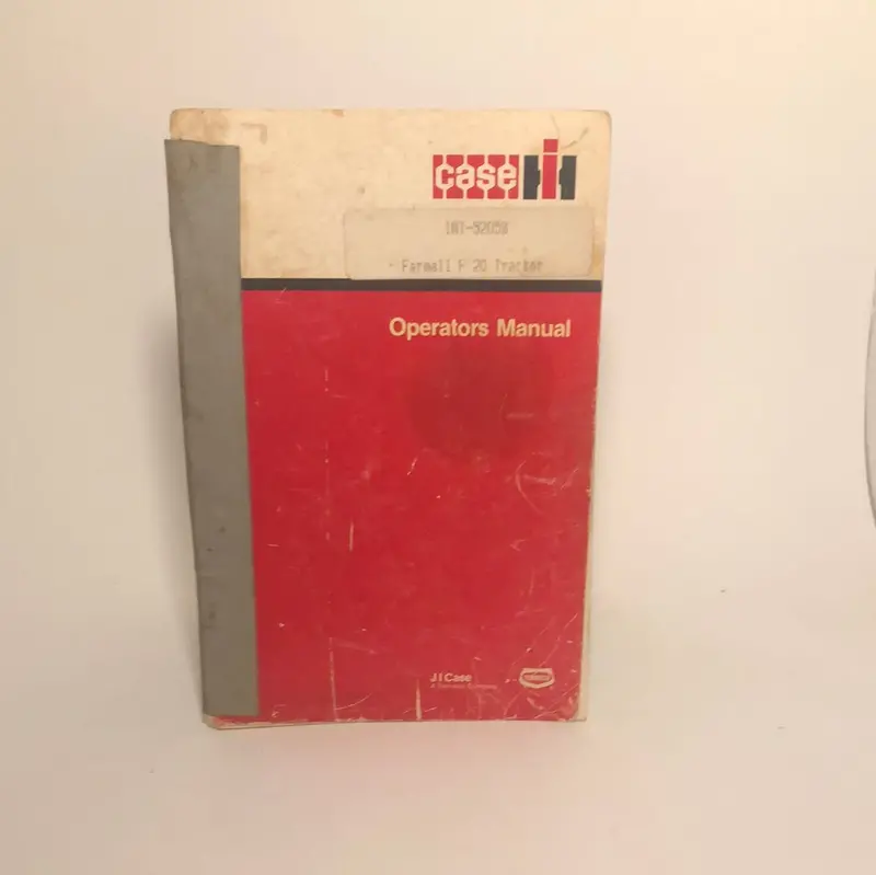 Case Ih Mccormick-Deering Operators Manual Int-5205B Farmall F20 1