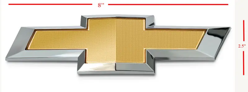 Chevrolet Chrome Gold Bowtie Decal 8X2.5 Inches 19X6 Cm Fits Front Or Rear Side 1