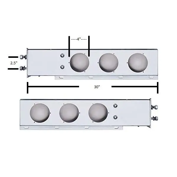 Chrome Spring Loaded Mud Flap Hanger Light Bar With 4" Round Light Cutouts | F247587 1