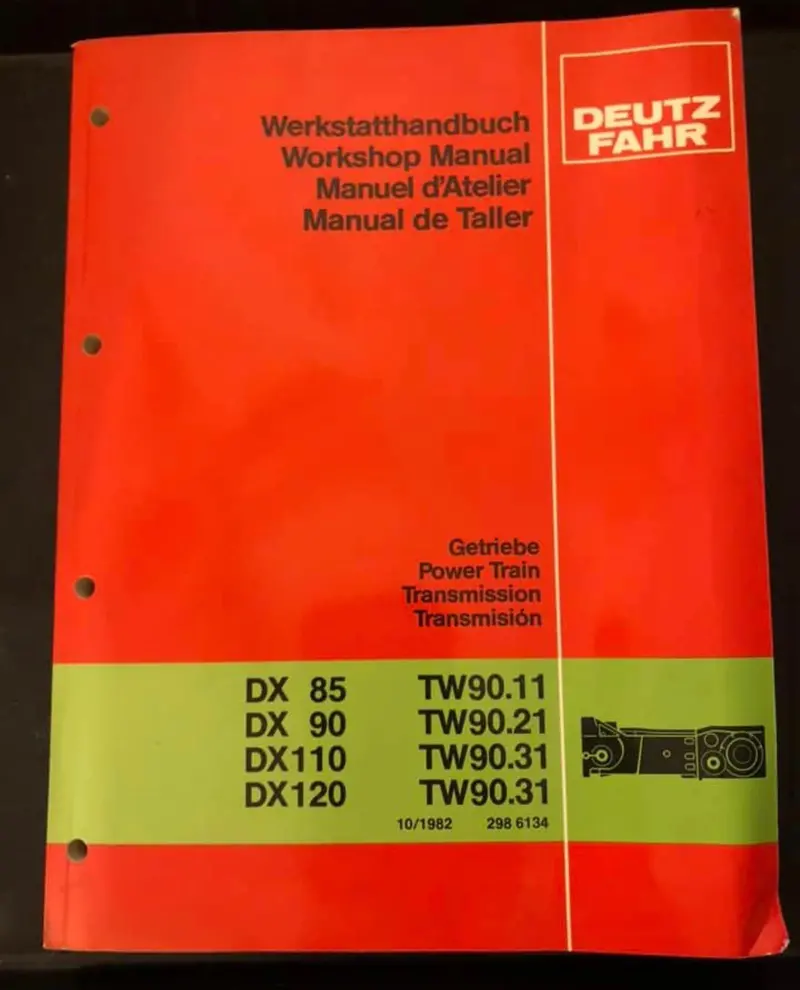 Deutz Fahr Dx 85, 90, 110 & 130 Power Train Transmission 1