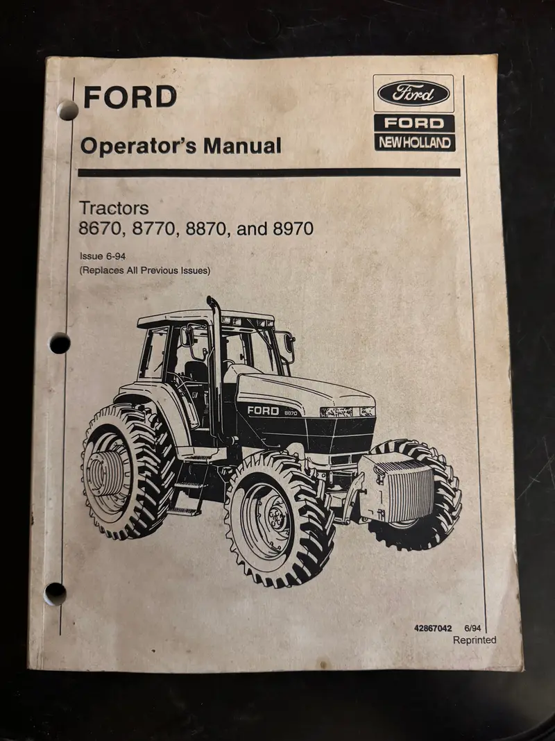 Ford - New Holland _ 8670, 8770, 8870 & 8970 Tractors _ Operator’S Manual 1