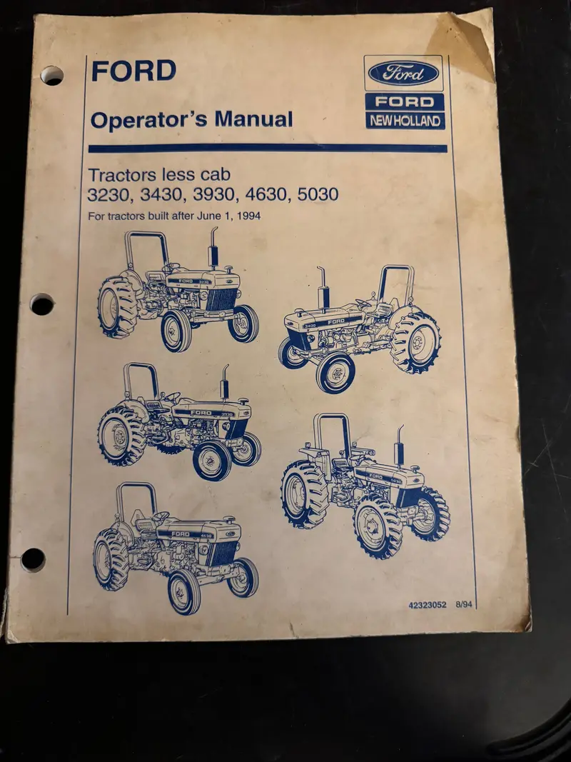 Ford -  New Holland _ Tractor Less Cab 3230, 3430, 3930, 4630 & 5030 _ Operator’S Manual 1