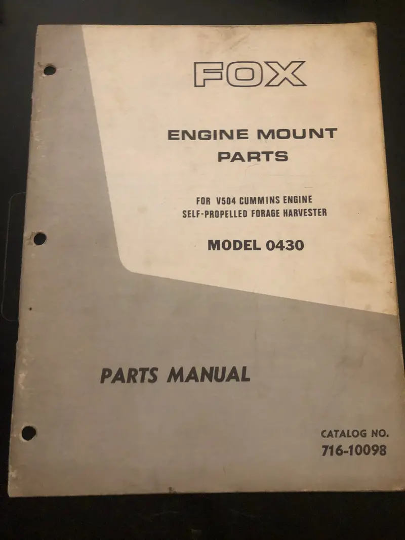 Fox _ Engine Mount Parts Model 430 _ Parts Manual Catalog No 716-10098 1