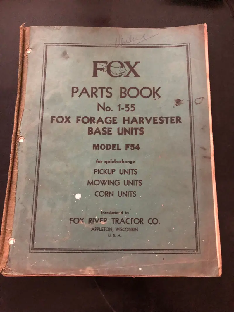 Fox _ Forage Harvester Base Units Model F54 _ Parts Book No 1-55 1