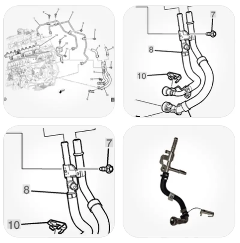 Fuel Feed Hose Fuel Return Pipe 3.0L Cadillac Escalade Chevrolet Tahoe Gmc Yukon 1