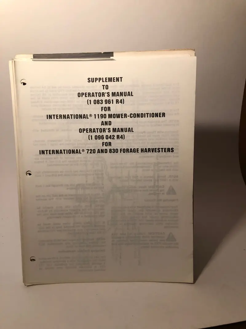 Ih 720 & 820 Attachments Supplement-Setup Instructions 1