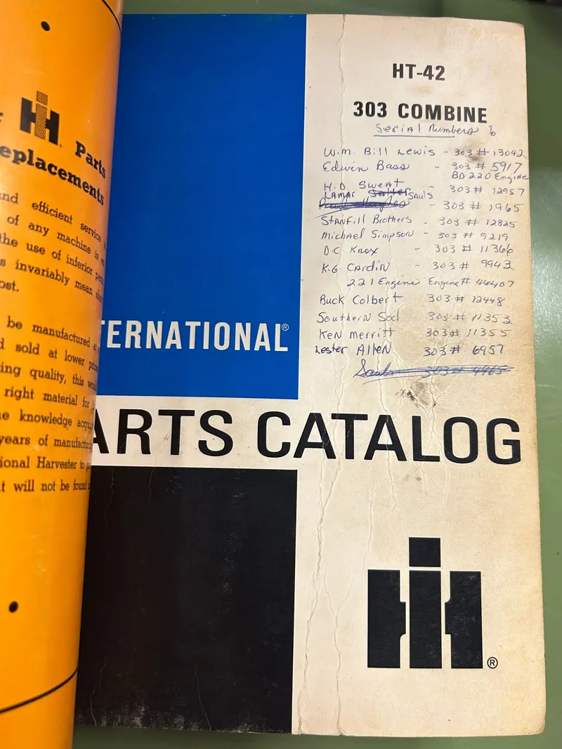 Ih _ 303 Combine _ Parts Catalog Ht-42 1