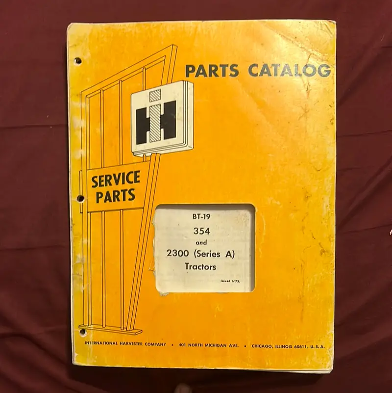 Ih _ Bt-19 354 & 2300 (Series A) Tractors _ Parts Catalog 1