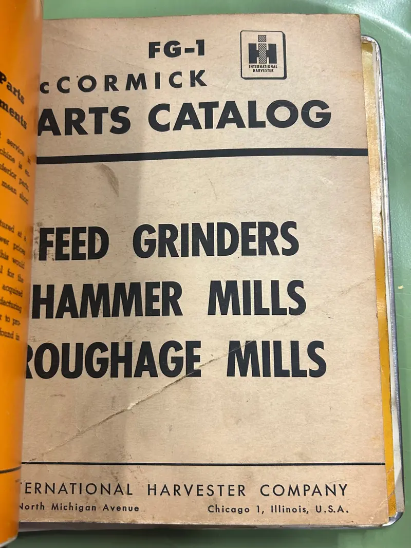 Ih Mccormick _ Feed Grinders, Hammer Mills &  Roughage Mills _ Parts Catalog Fg-1 1