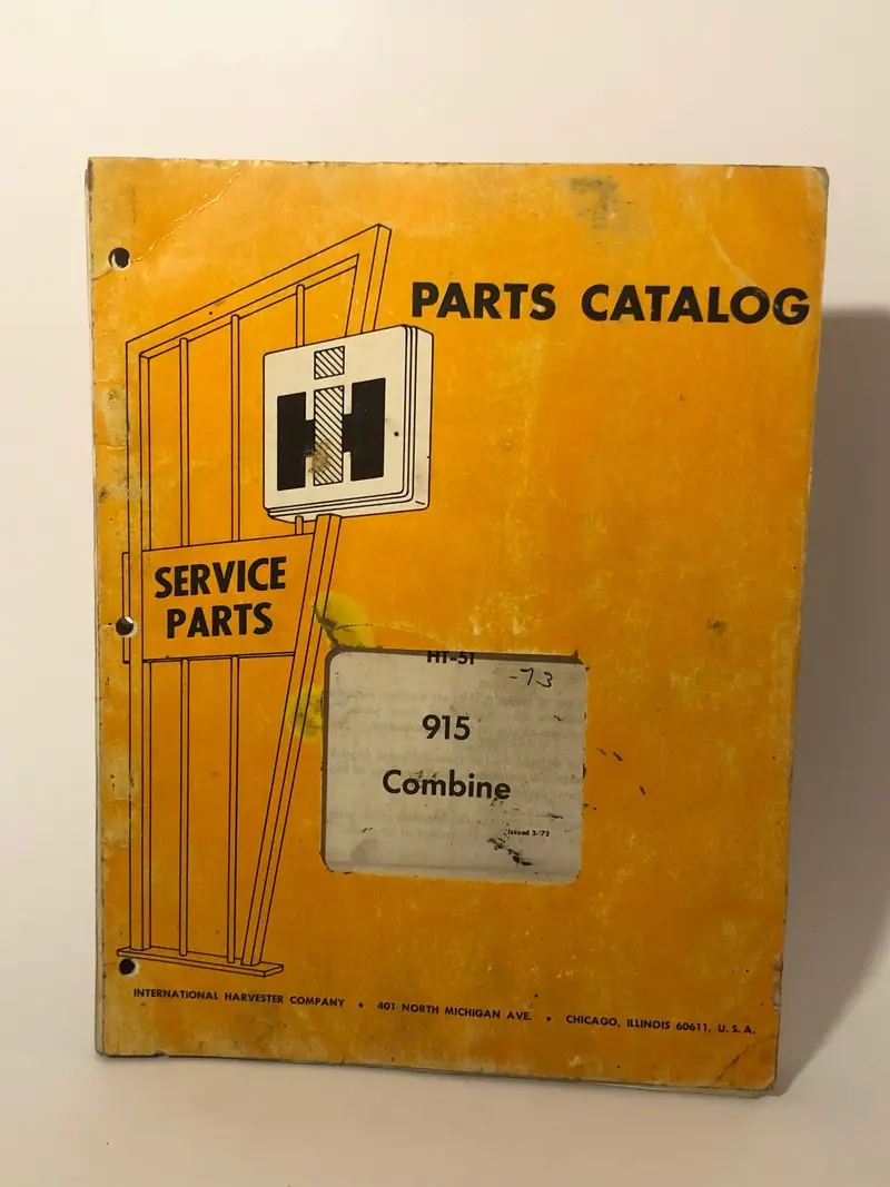 Ih Parts Catalog - Ht 915 Combine 1