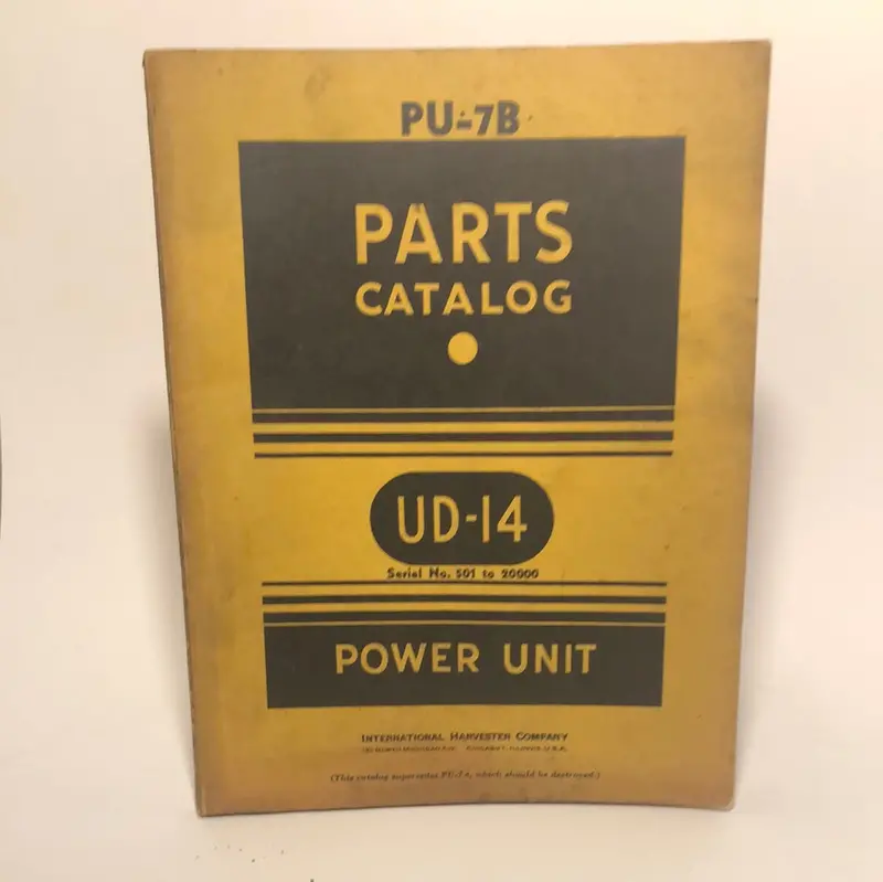 Ih Pu-7B Parts Catalog 1