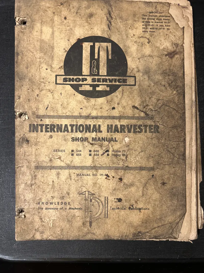 I&T _ International Harvester Series 544, 656, 666, 686, Hydro 70 & Hydro 86 _ Shop Manual Ih-43 1