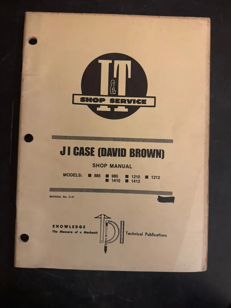 I&T _ Ji Case (David Brown) Series 885, 995, 1210, 1212, 1410, 1412 _ Shop Manual C-31 1
