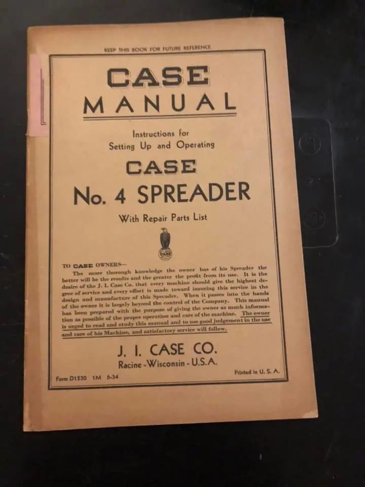 J I Case _ No 4 Speader _ Instructions For Setting Up & Operating 1