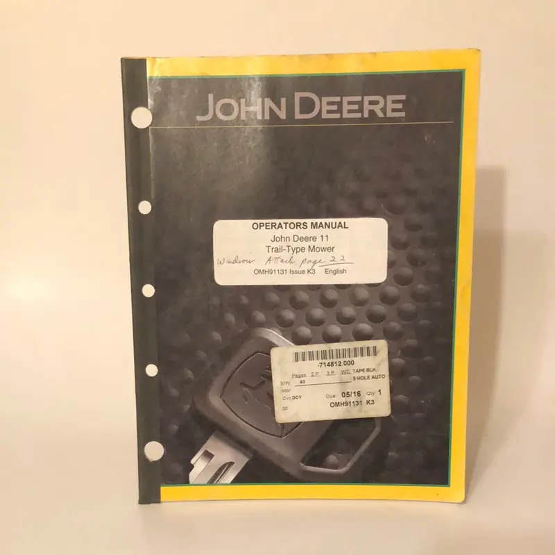 John Deere 11 Trail-Type Mower _ Operator's Manual 1
