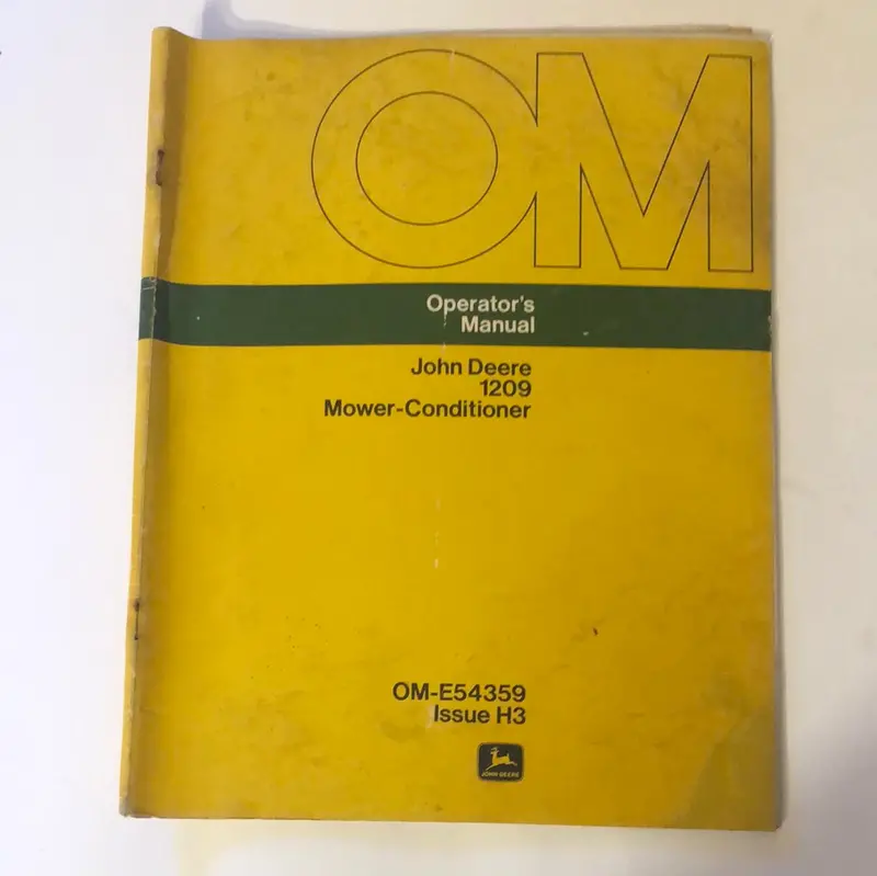 John Deere 1209 Mower-Conditioner Om-E54359 H3 Operator’S Manual 1