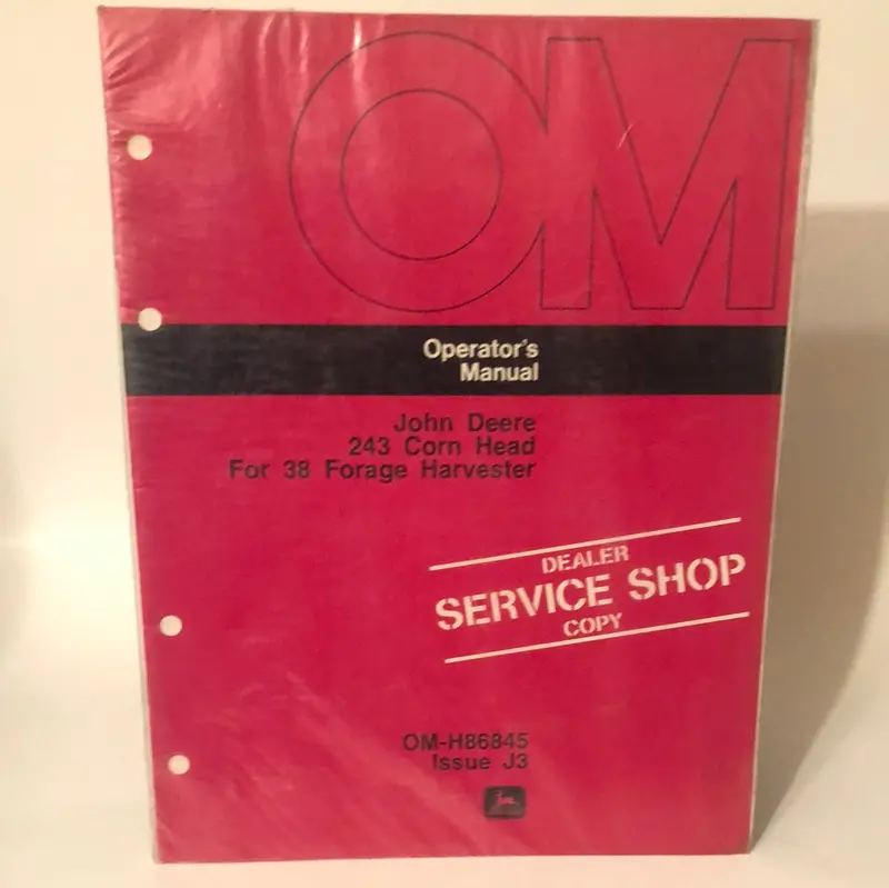John Deere 243 Corn Head For 38 Forage Harvester _ Operator's Manual 1