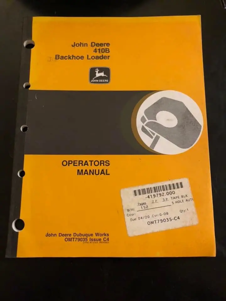 John Deere 410B Backhoe Loader _ Operator's Manual 1