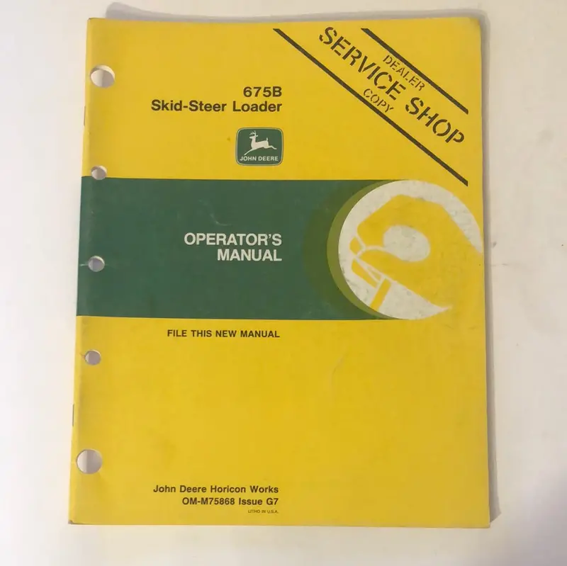 John Deere 675B Skid-Steer Loader Operator’S Manual 1