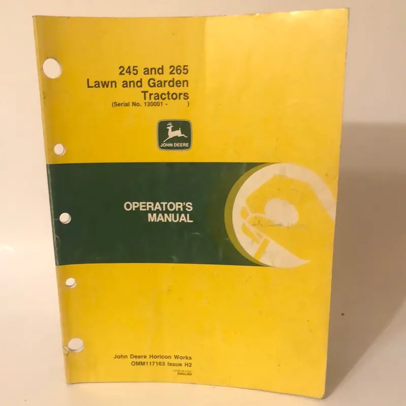 John Deere _ 245 & 265 Lawn And Garden Tractors _ Operator's Manual 1