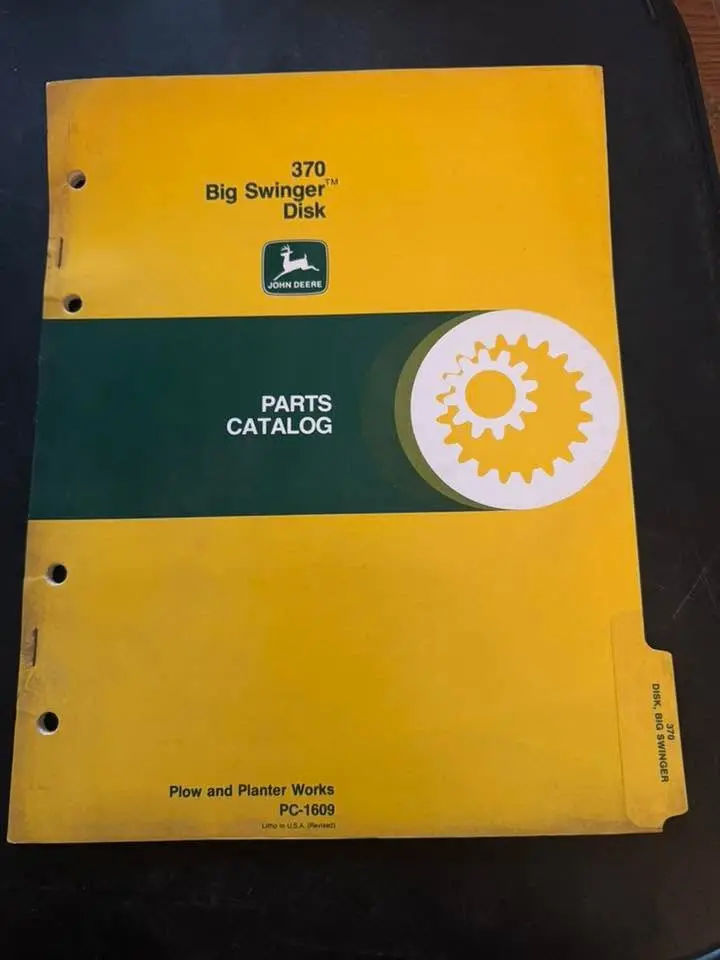 John Deere _ 370 Big Swinger Disk _ Parts Catalog Pc-1609 1