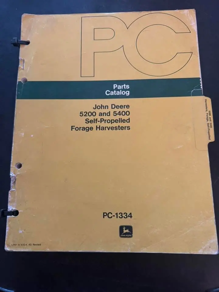 John Deere _ 5200 & 5400 Self Propelled Forage Harvesters _ Parts Catalog Pc-1334 1