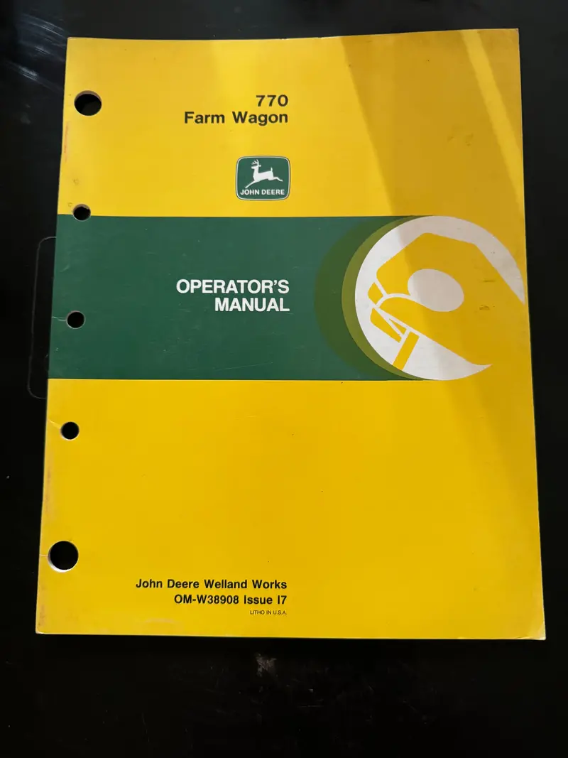 John Deere _ 770 Farm Wagon _ Operator’S Manual Om-W38908 I7 1