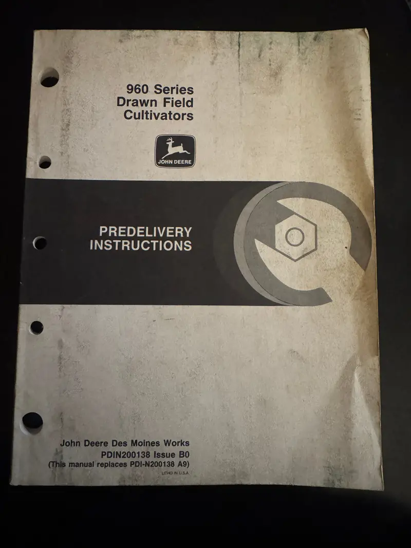 John Deere _ 960 Series Drawn Field Cultivators _ Predelivery Instructions 1