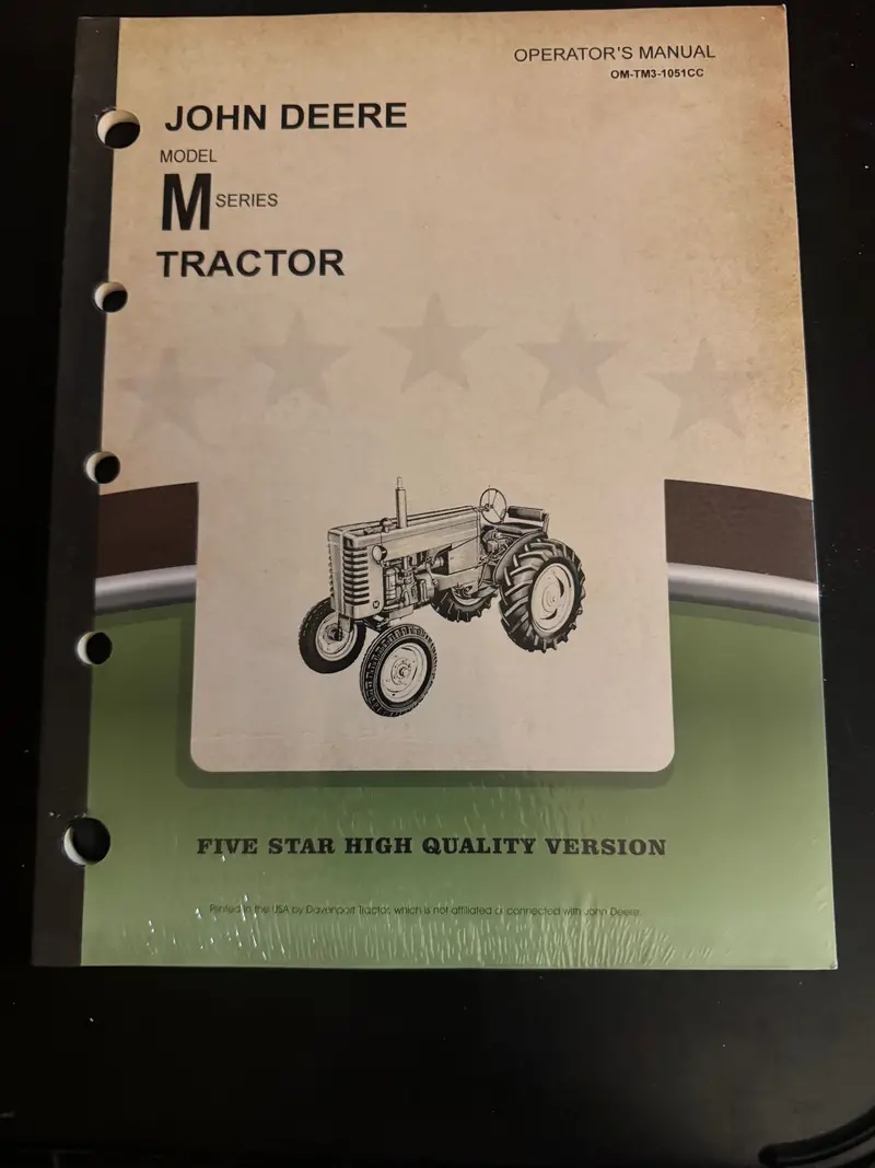 John Deere _ Model M Series Tractor _ Operator’S Manual Om-Tm3-1051Cc 1