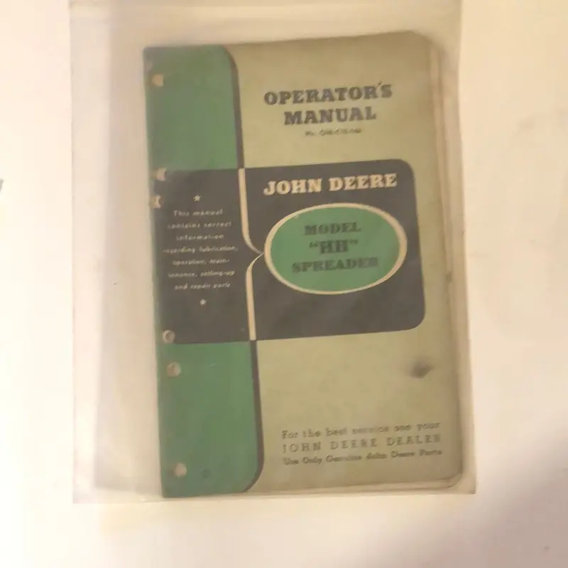 John Deere Model Hh Spreader Om-C12-147 Operator’S Manual 1