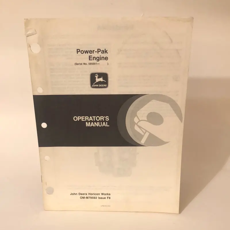 John Deere - Power-Pak Engine Omm79592 F8 Operator’S Manual 1