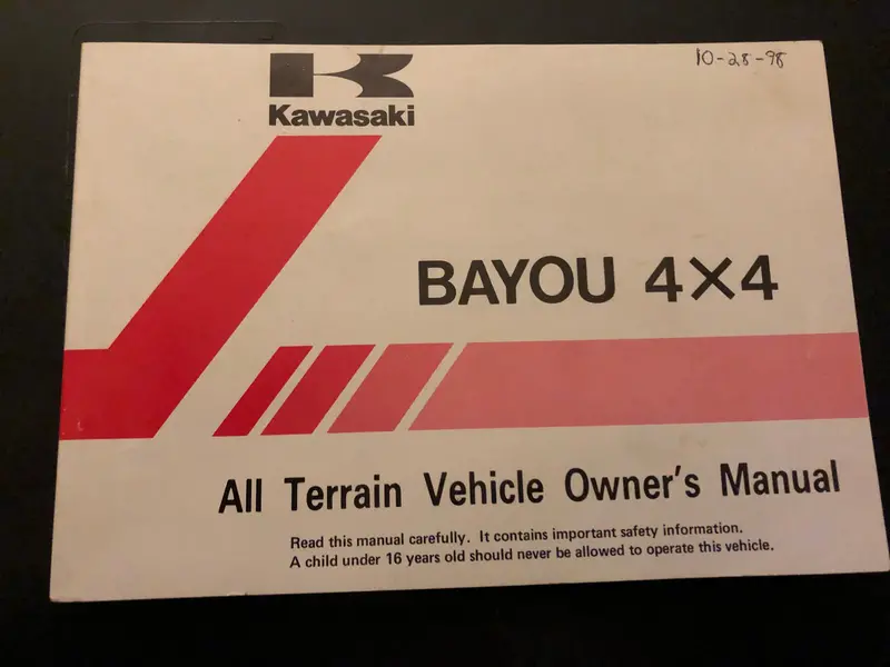 Kawasaki _ Bayou 4X4 _ Owner’S Manual 1