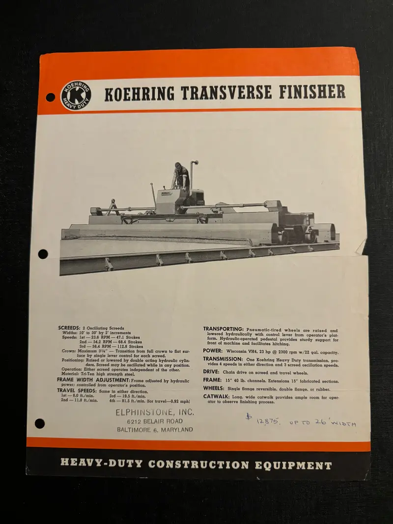 Koehring _ Transverse Finisher 1
