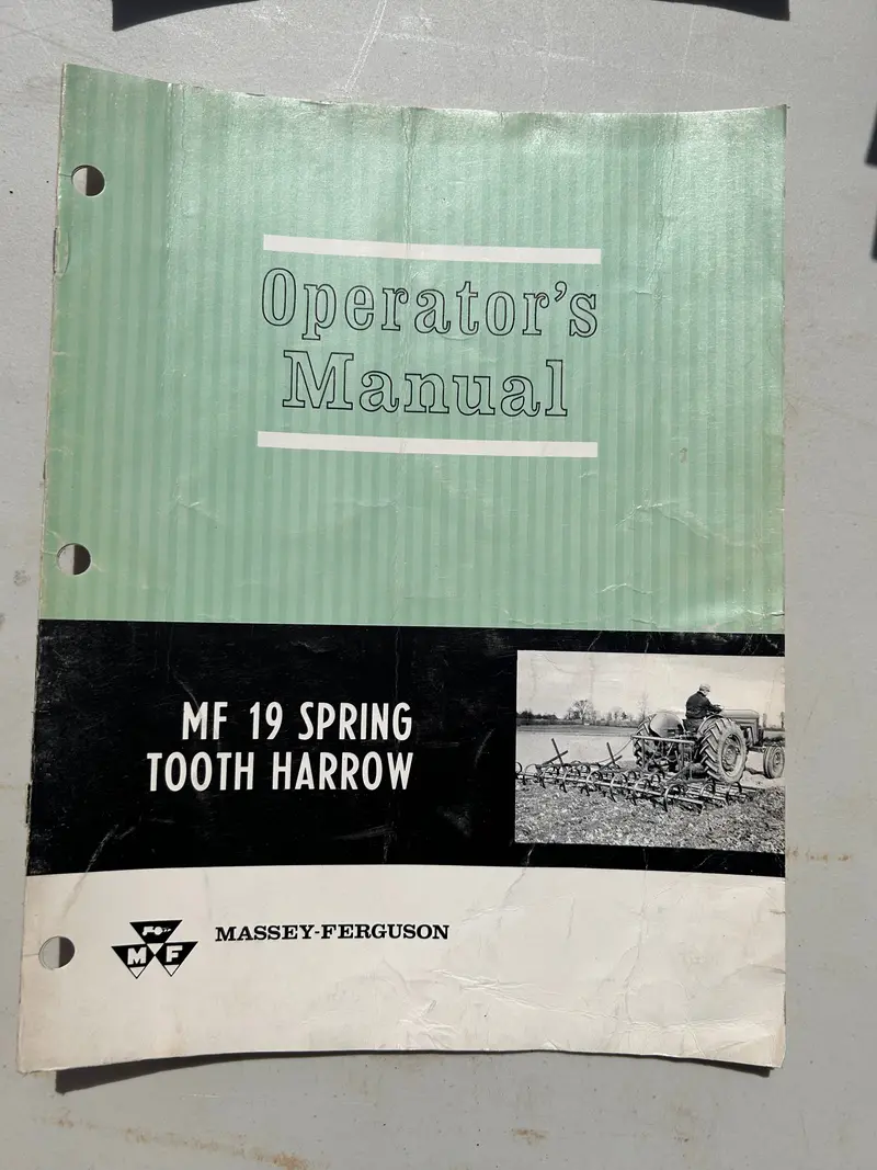 Massey Ferguson _ Mf 19 Spring Tooth Harrow _ Operator’S Manual 1