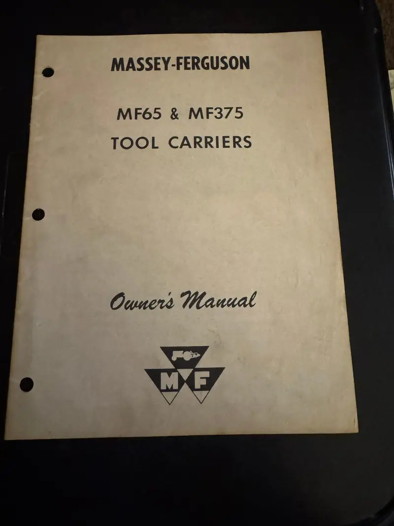 Massey Ferguson _ Mf65 & Mf375 Tool Carriers _ Owner's Manual 1